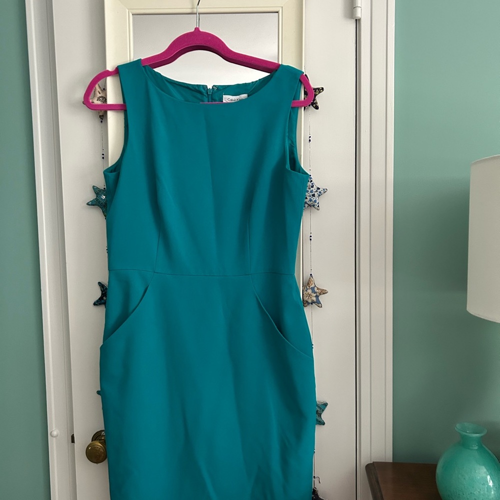 Calvin Klein Turquoise Sleeveless Dress 8
